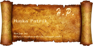 Huska Patrik névjegykártya
